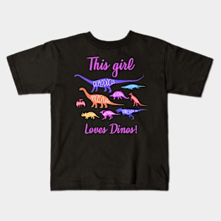 This Girl Loves Dinos T-Shirt, Dinosaur Shirt, Dinosaur Birthday Shirt, Dino Shirt, Birthday Shirt, Girl Dinosaur Shirt, T-Rex Shirt Kids T-Shirt